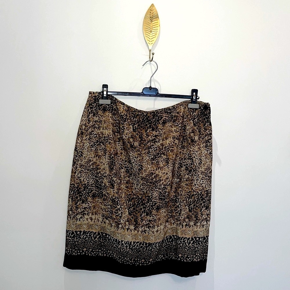 🤎Jessica Plus Animal Print Wrap Skirt